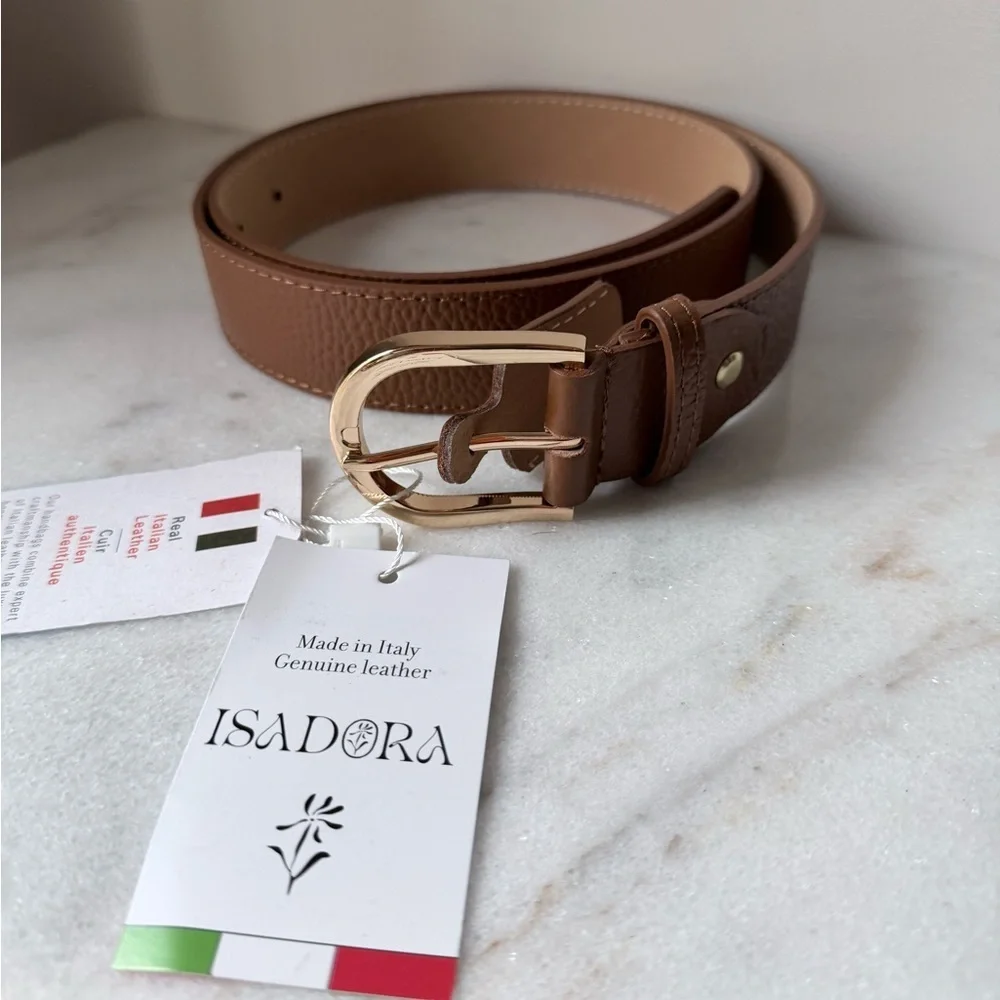 New Brown genuine Leather Belt made in Italy. Size xl,38”